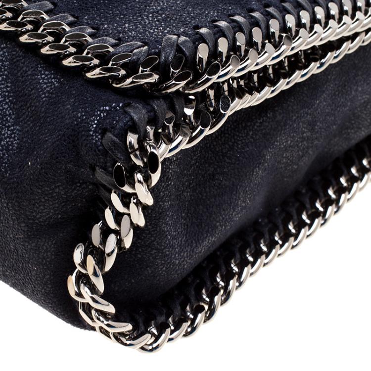Pre Owned Stella McCartney Dark Blue Faux Leather Flap Shoulder Bag