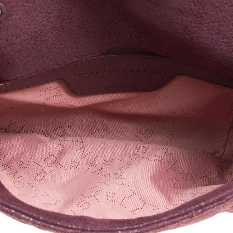 Pre Owned Stella McCartney Burgundy Faux Leather Falabella Crossbody Bag