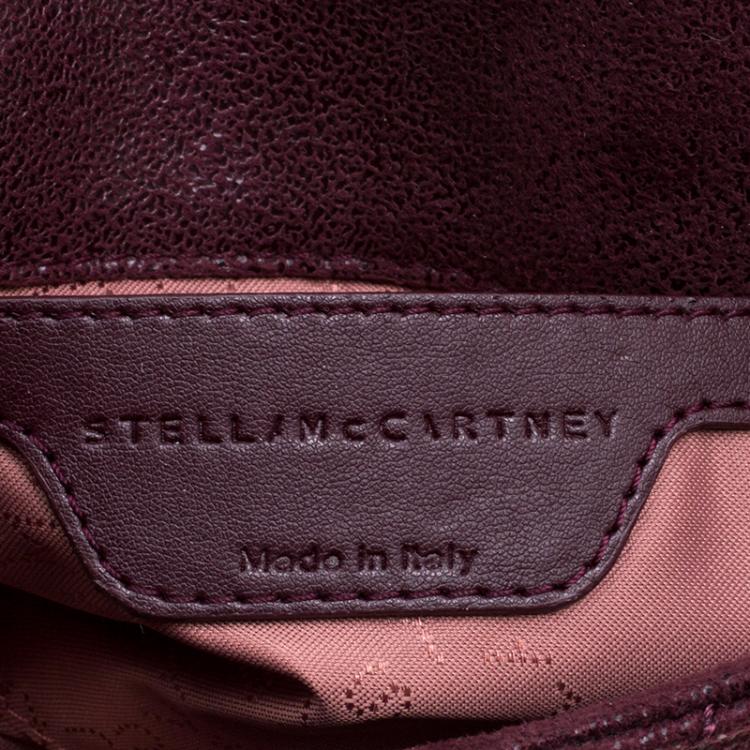 Pre Owned Stella McCartney Burgundy Faux Leather Falabella Crossbody Bag