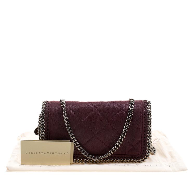 Pre Owned Stella McCartney Burgundy Faux Leather Falabella Crossbody Bag