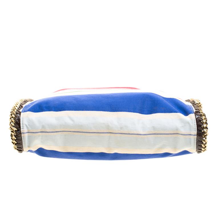 Pre Owned Stella McCartney Multicolor Striped Canvas Small Falabella Tote