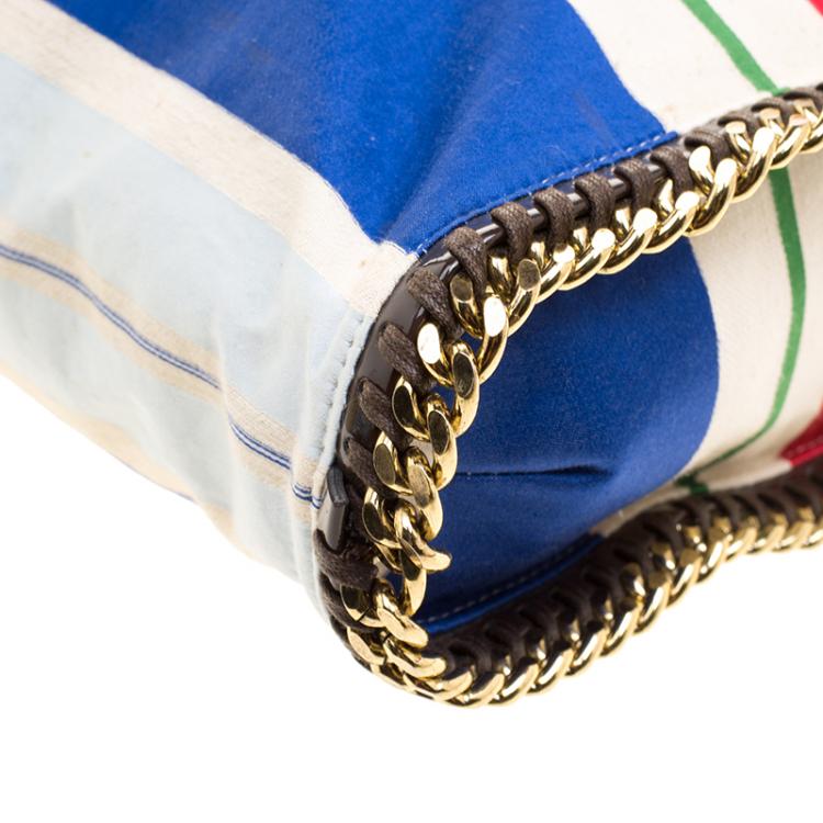 Pre Owned Stella McCartney Multicolor Striped Canvas Small Falabella Tote
