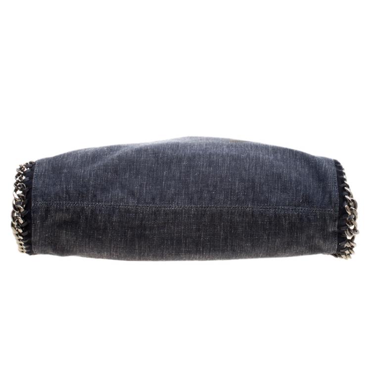 Pre Owned Stella McCartney Black Denim Falabella Shopper Tote