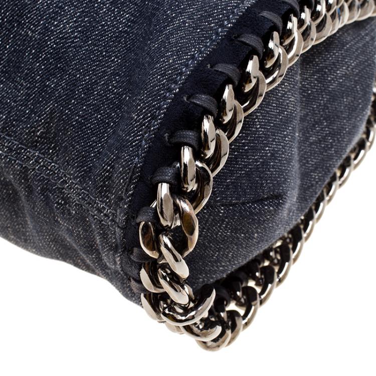 Pre Owned Stella McCartney Black Denim Falabella Shopper Tote