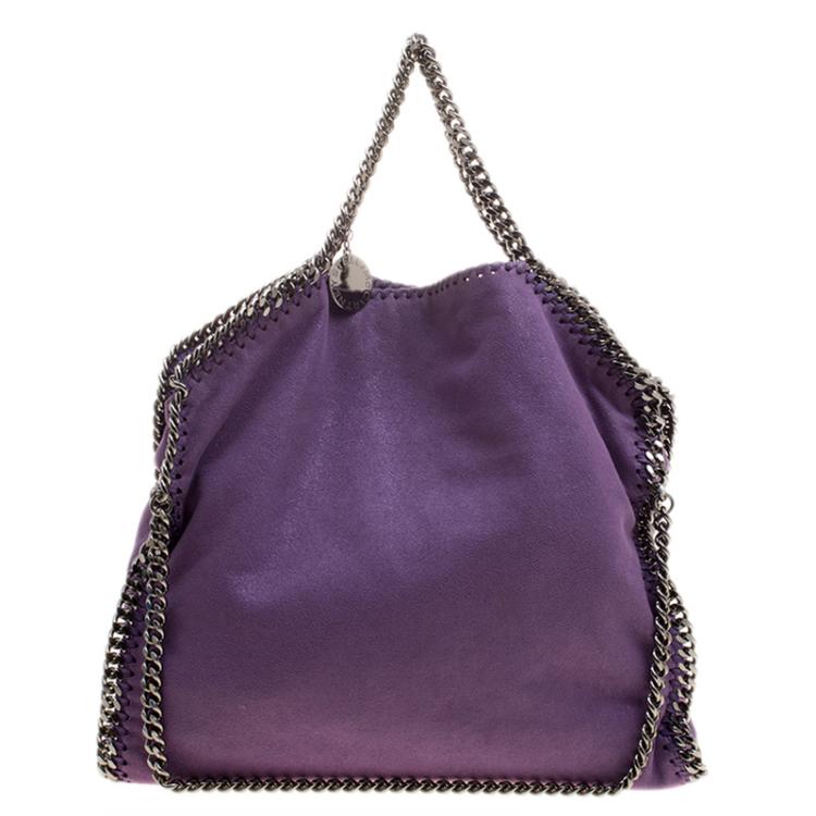 مملوكة مسبقًا Stella McCartney Purple Faux Leather Falabella Fold Over Tote