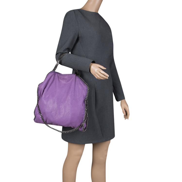 مملوكة مسبقًا Stella McCartney Purple Faux Leather Falabella Fold Over Tote