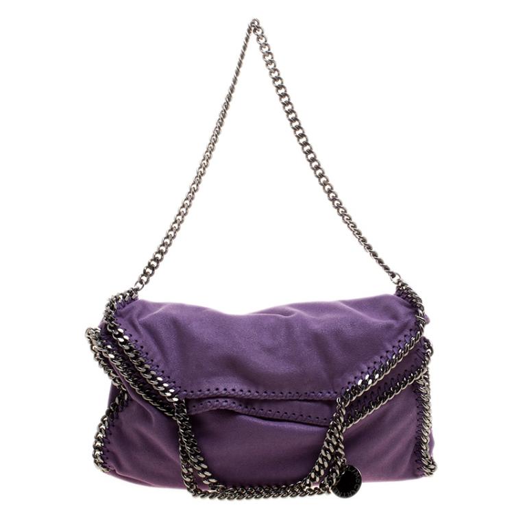 مملوكة مسبقًا Stella McCartney Purple Faux Leather Falabella Fold Over Tote