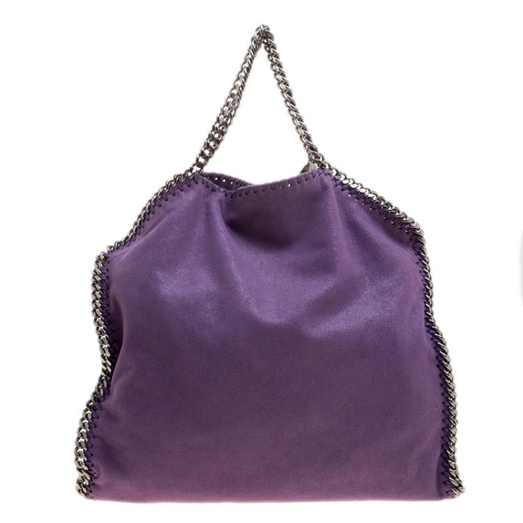 مملوكة مسبقًا Stella McCartney Purple Faux Leather Falabella Fold Over Tote