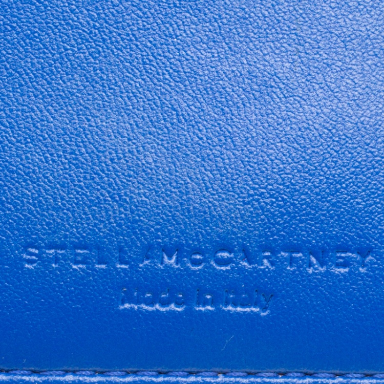 Pre Owned Stella McCartney Blue Faux Suede Falabella Phone Wallet On Chain