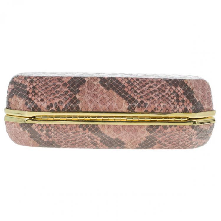 Pre Owned Stella McCartney Pink Faux Python Lucia Clutch