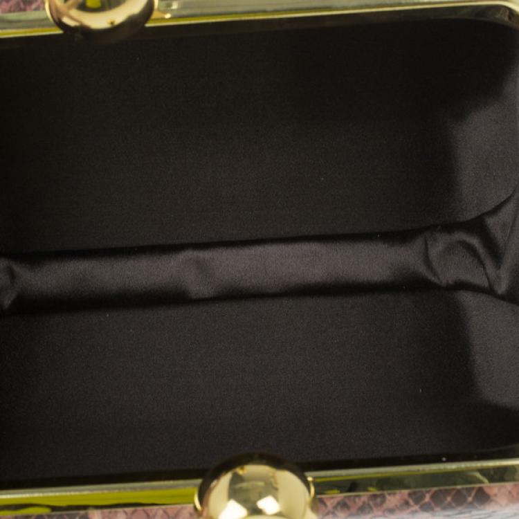 Pre Owned Stella McCartney Pink Faux Python Lucia Clutch