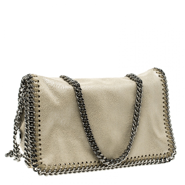 Pre Owned Stella McCartney Cream Leather Falabella Crossbody Bag