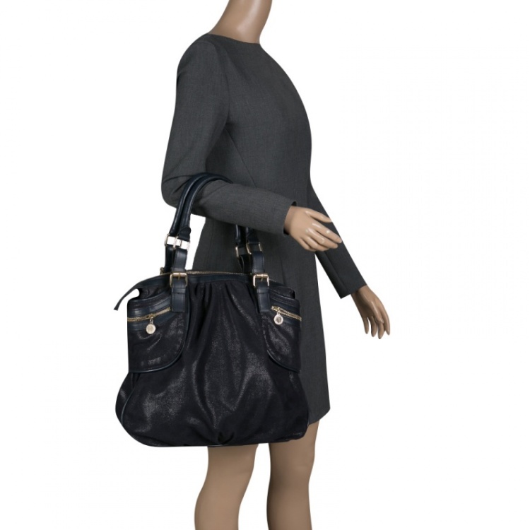 Pre Owned Stella McCartney Dark Blue Faux Suede Tote