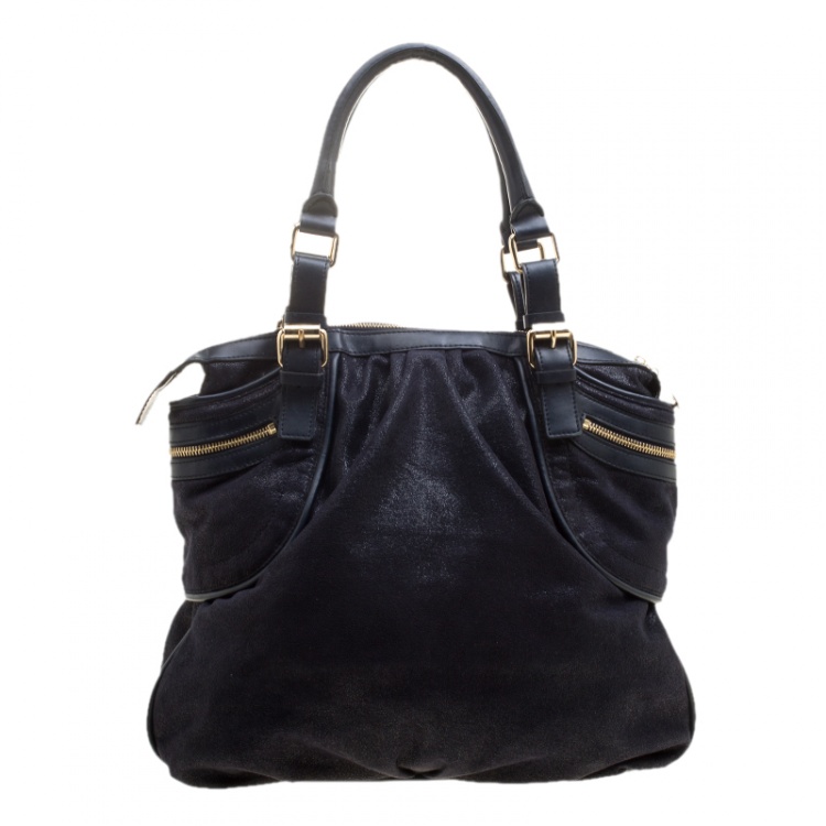 Pre Owned Stella McCartney Dark Blue Faux Suede Tote