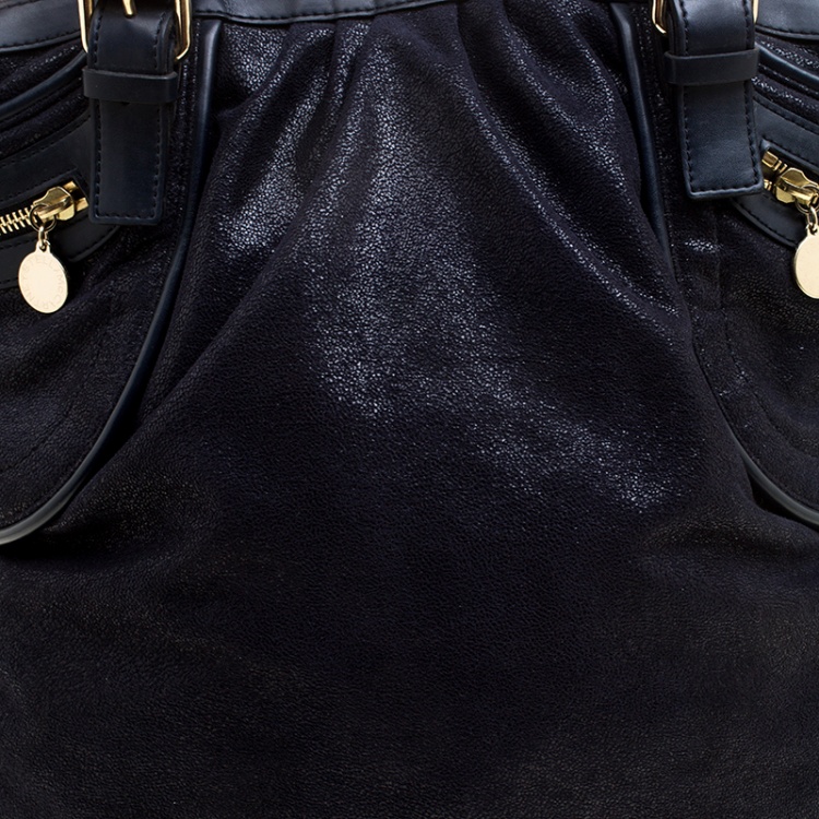 Pre Owned Stella McCartney Dark Blue Faux Suede Tote