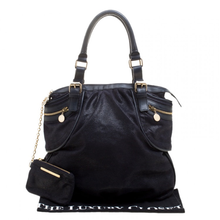 Pre Owned Stella McCartney Dark Blue Faux Suede Tote