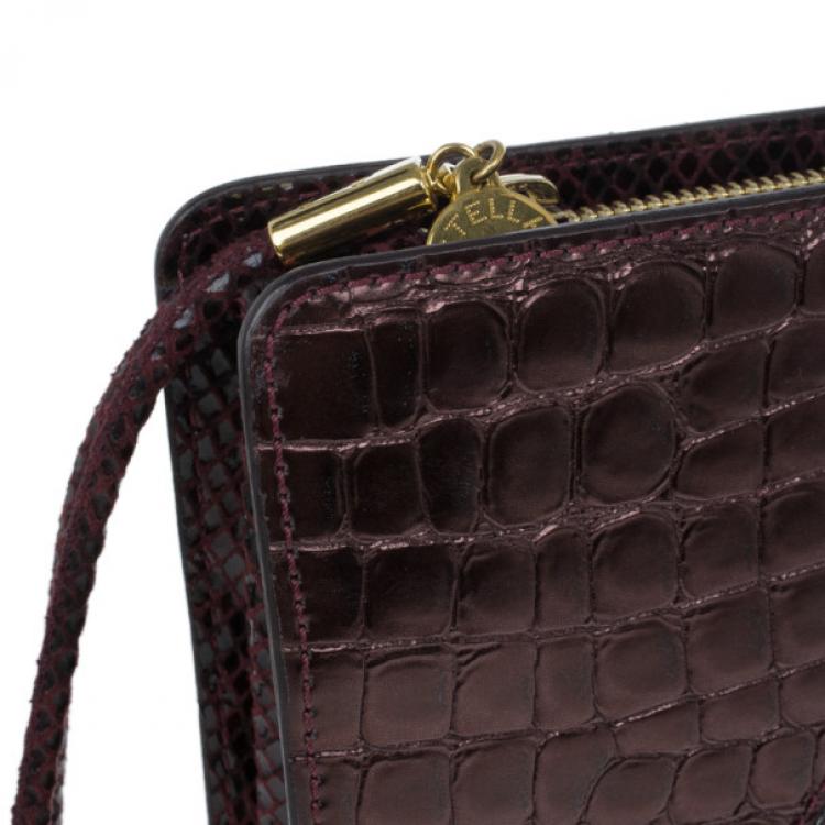 Pre Owned Stella McCartney Red Faux Leather Patchwork Oversized Waverley Clutch