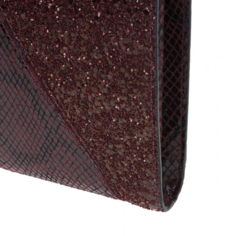 Pre Owned Stella McCartney Red Faux Leather Patchwork Oversized Waverley Clutch