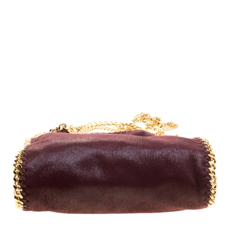 Pre Owned Stella McCartney Burgundy Faux Leather Mini Falabella Tote