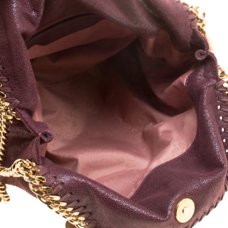 Pre Owned Stella McCartney Burgundy Faux Leather Mini Falabella Tote