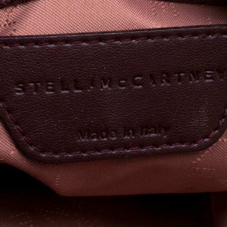 Pre Owned Stella McCartney Burgundy Faux Leather Mini Falabella Tote