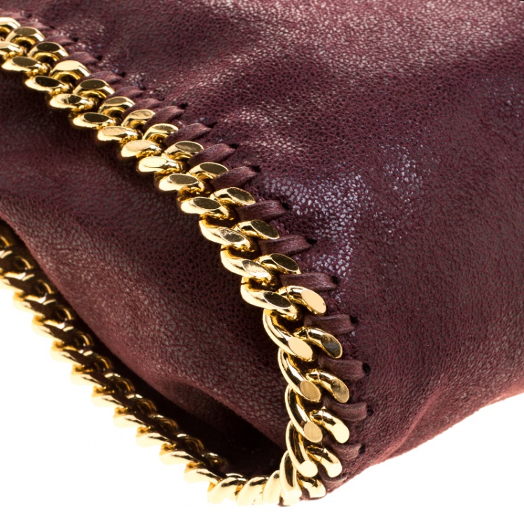 Pre Owned Stella McCartney Burgundy Faux Leather Mini Falabella Tote