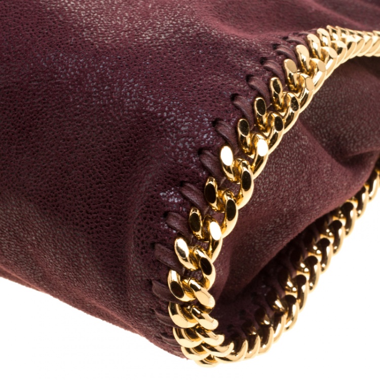 Pre Owned Stella McCartney Burgundy Faux Leather Mini Falabella Tote