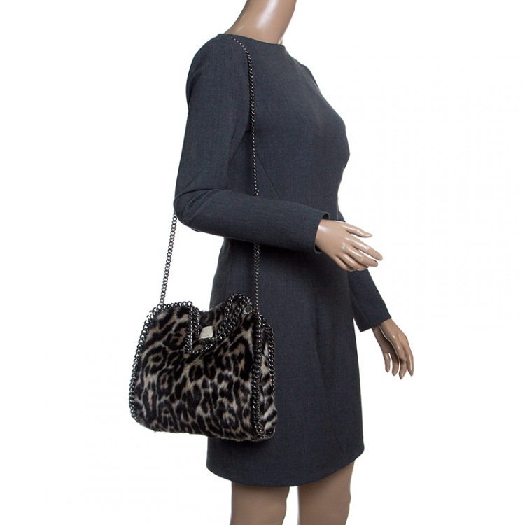 Pre Owned Stella McCartney Beige Faux Fur Mini Falabella Tote