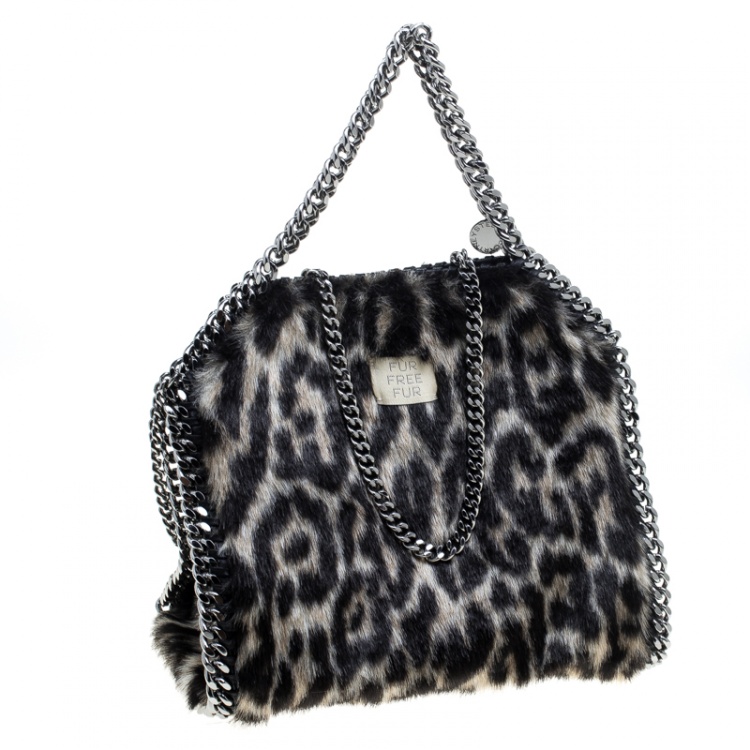 Pre Owned Stella McCartney Beige Faux Fur Mini Falabella Tote
