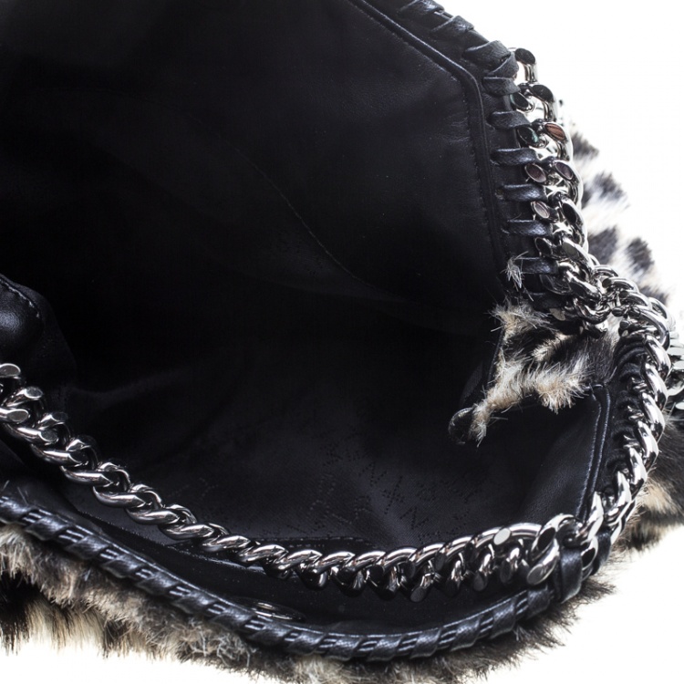 Pre Owned Stella McCartney Beige Faux Fur Mini Falabella Tote