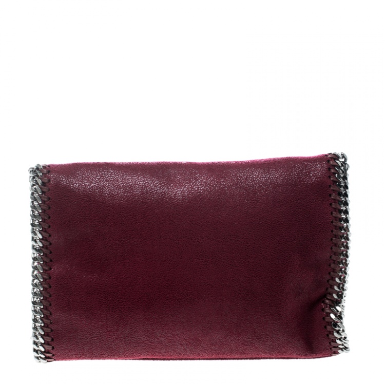 Pre Owned Stella McCartney Burgundy Faux Leather Falabella Shoulder Bag