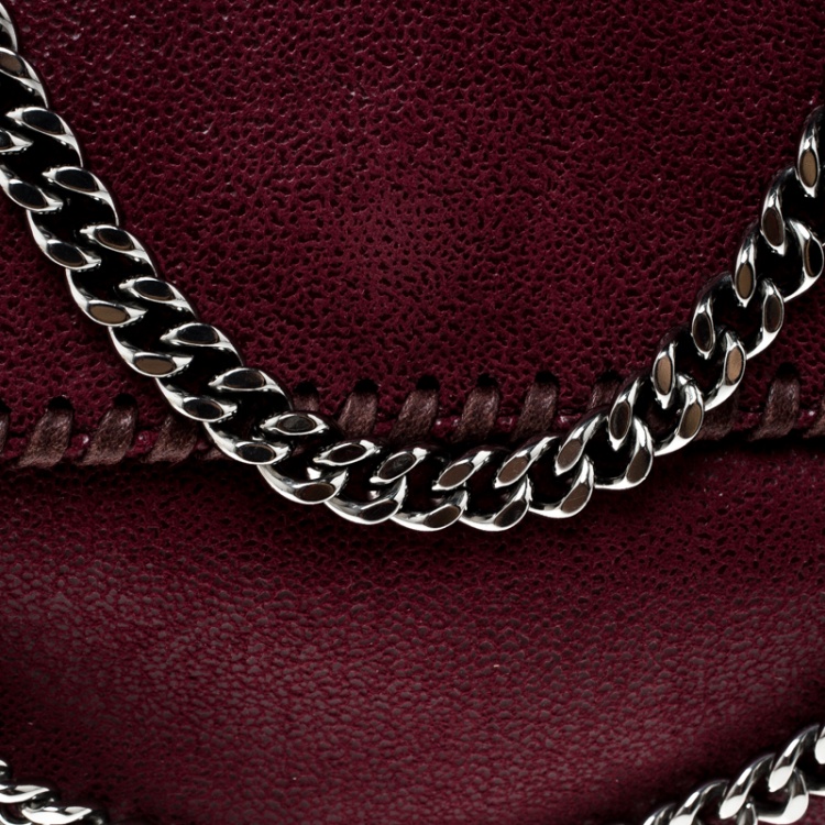 Pre Owned Stella McCartney Burgundy Faux Leather Falabella Shoulder Bag
