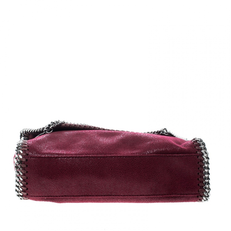 Pre Owned Stella McCartney Burgundy Faux Leather Falabella Shoulder Bag