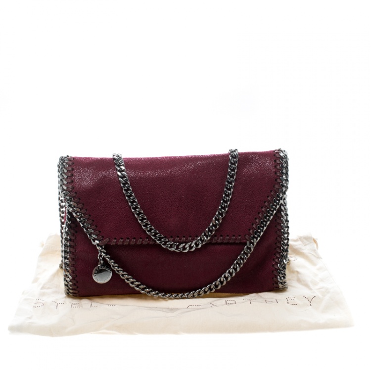 Pre Owned Stella McCartney Burgundy Faux Leather Falabella Shoulder Bag