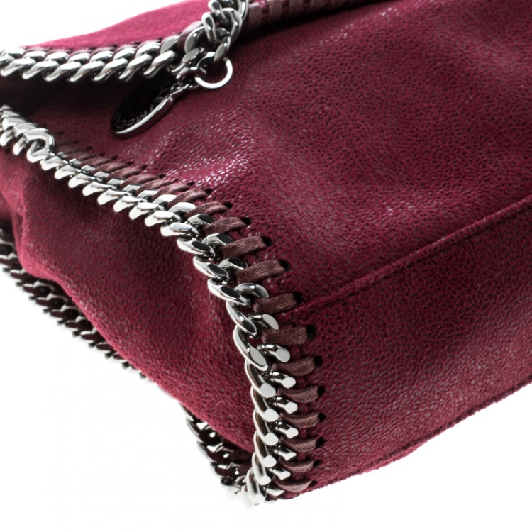 Pre Owned Stella McCartney Burgundy Faux Leather Falabella Shoulder Bag