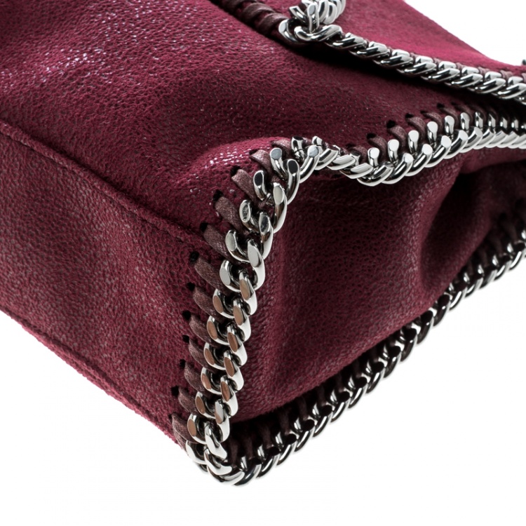 Pre Owned Stella McCartney Burgundy Faux Leather Falabella Shoulder Bag