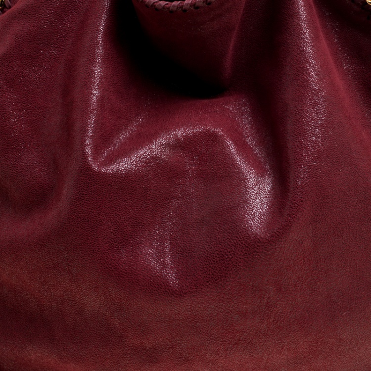 Pre Owned Stella McCartney Burgundy Faux Leather Large Falabella Tote