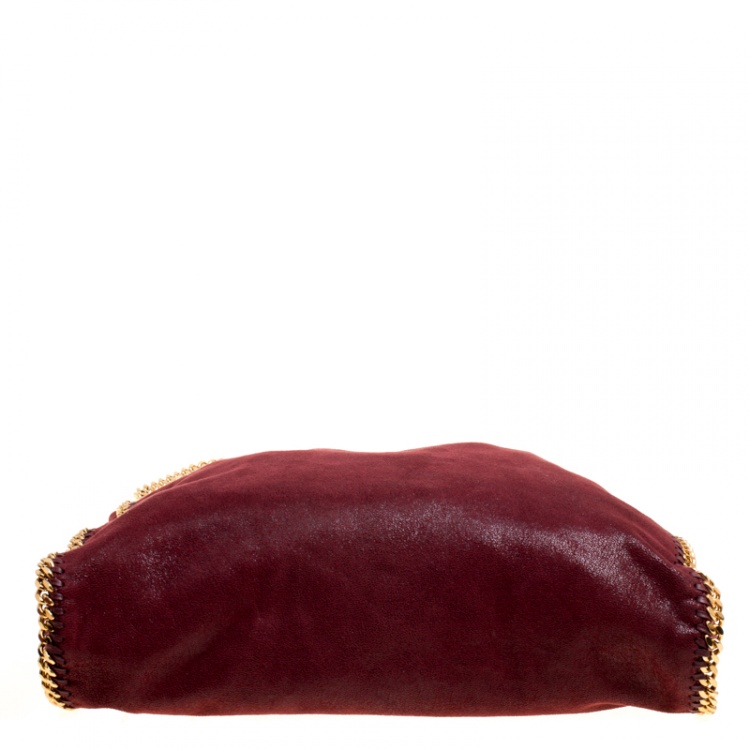 Pre Owned Stella McCartney Burgundy Faux Leather Large Falabella Tote
