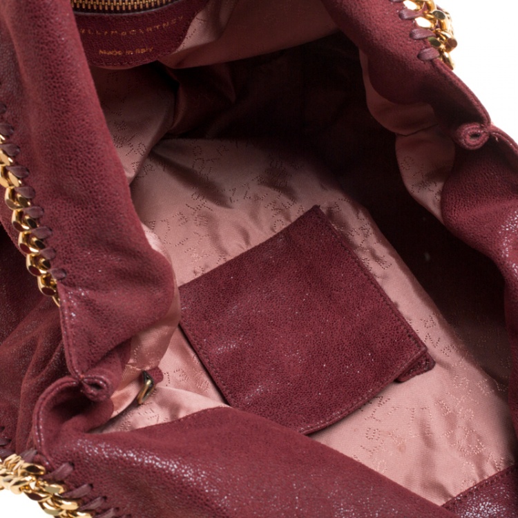 Pre Owned Stella McCartney Burgundy Faux Leather Large Falabella Tote