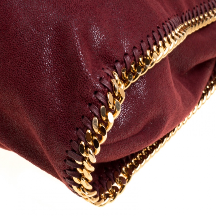 Pre Owned Stella McCartney Burgundy Faux Leather Large Falabella Tote