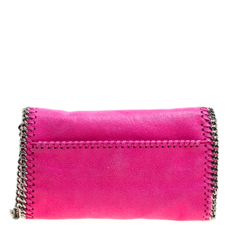 Pre Owned Stella McCartney Pink Faux Leather Embellished Falabella Crossbody Bag
