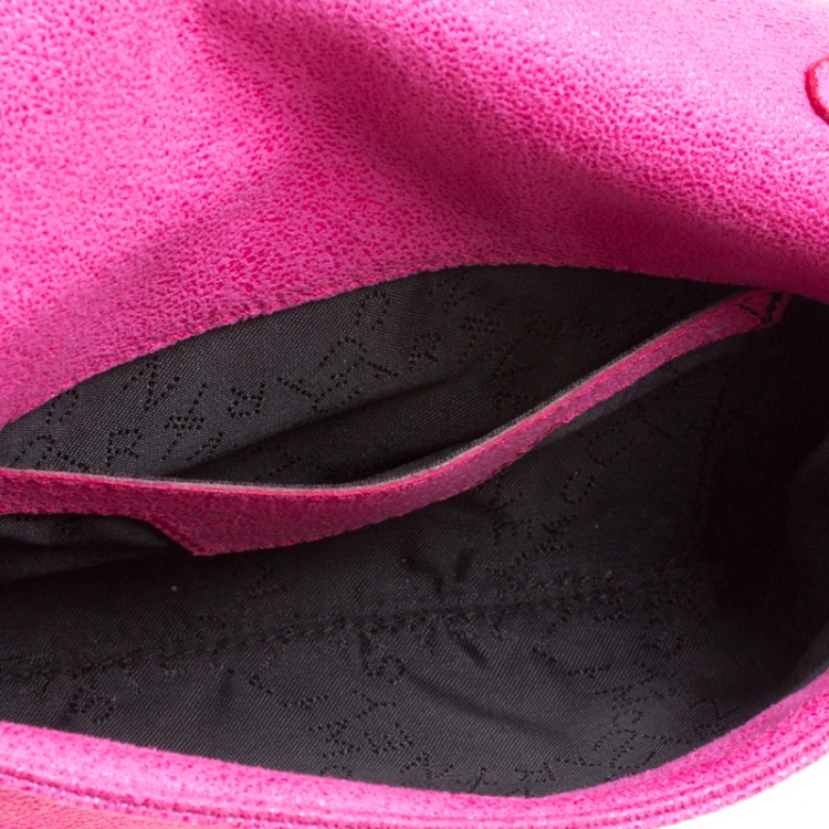 Pre Owned Stella McCartney Pink Faux Leather Embellished Falabella Crossbody Bag