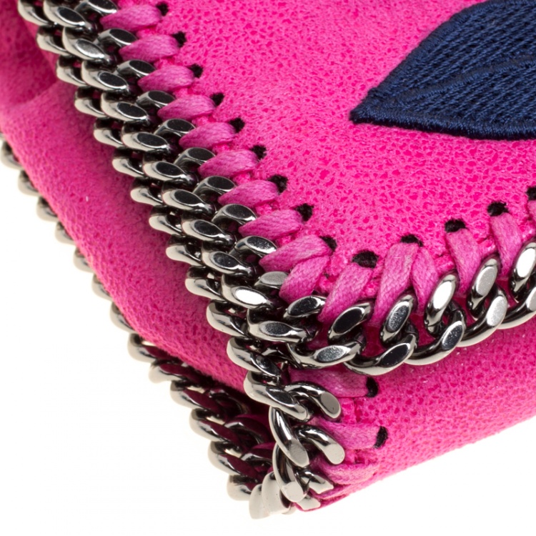 Pre Owned Stella McCartney Pink Faux Leather Embellished Falabella Crossbody Bag