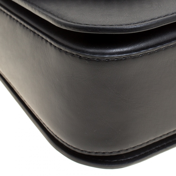 Pre Owned Stella McCartney Black Faux Leather Mini Falabella Box Shoulder Bag