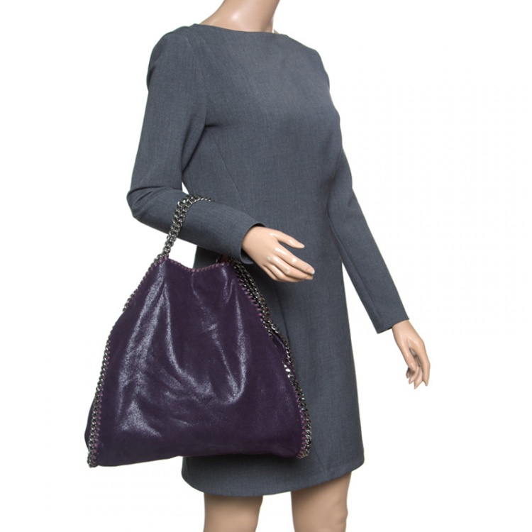 Pre Owned Stella McCartney Purple Faux Leather Small Falabella Tote