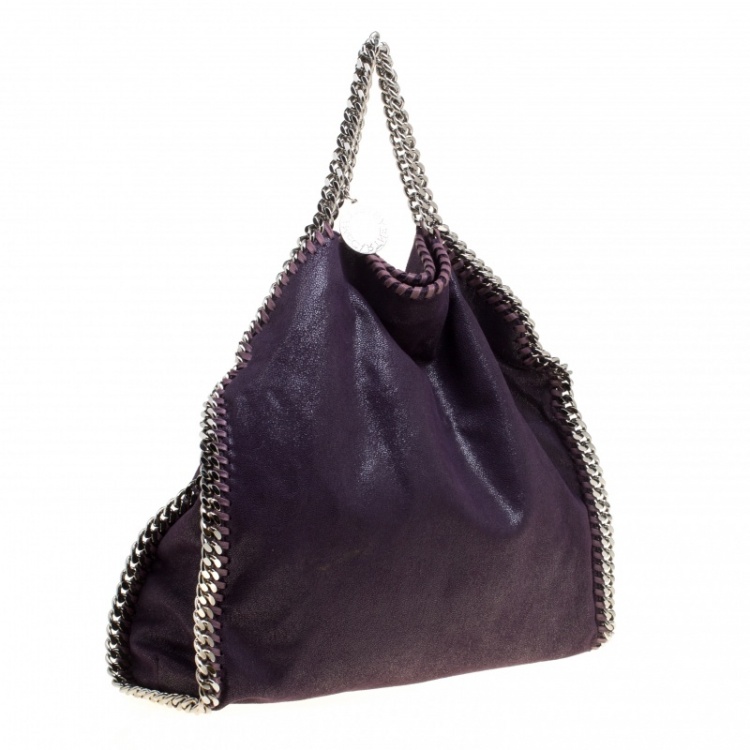 Pre Owned Stella McCartney Purple Faux Leather Small Falabella Tote