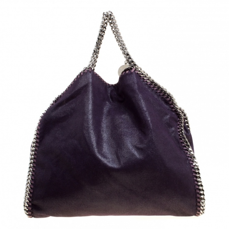 Pre Owned Stella McCartney Purple Faux Leather Small Falabella Tote