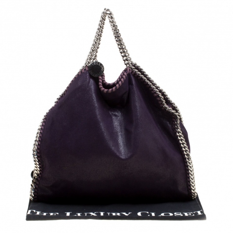 Pre Owned Stella McCartney Purple Faux Leather Small Falabella Tote