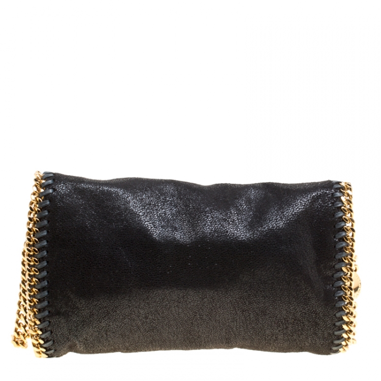 مملوكة مسبقًا Stella McCartney Black Faux Leather Falabella Chain Clutch