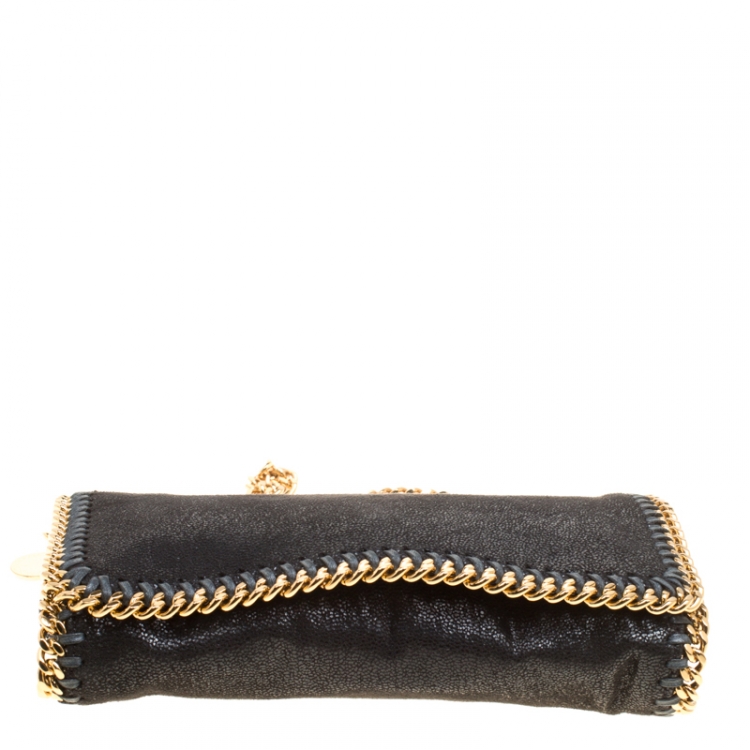 مملوكة مسبقًا Stella McCartney Black Faux Leather Falabella Chain Clutch